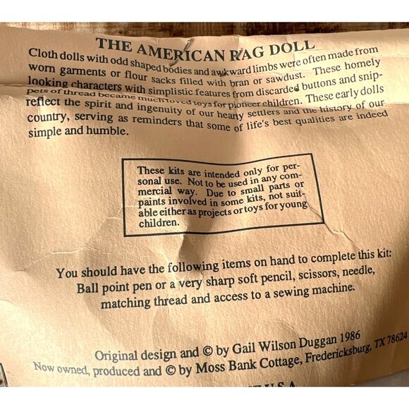 A Country Folk Dolls Wreath Hand-Sewing Kit With Fabric Embroidery Floss & Instr - Picture 4 of 5